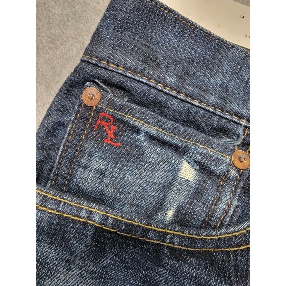 Polo Ralph Lauren Jeans Mens 36 34x32 Slim Straight Varick Distressed Honeycomb - Picture 7 of 16